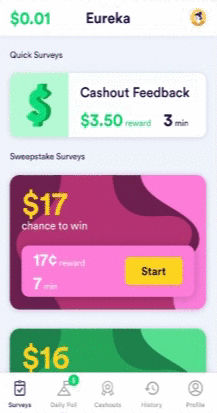 Eureka sign-up flow on web